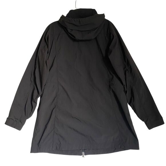 Exofficio Rain Jacket Women’s M Black Hooded Coat Pockets Outdoor Packable Camp - Picture 2 of 10